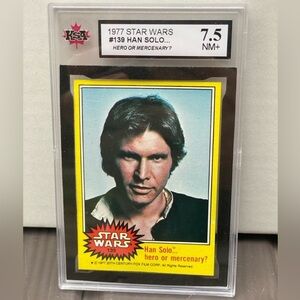 1977 Star Wars #139 Han Solo Hero Or Mercenary KSA 7.5 FRESHLY GRADED NOT PSA